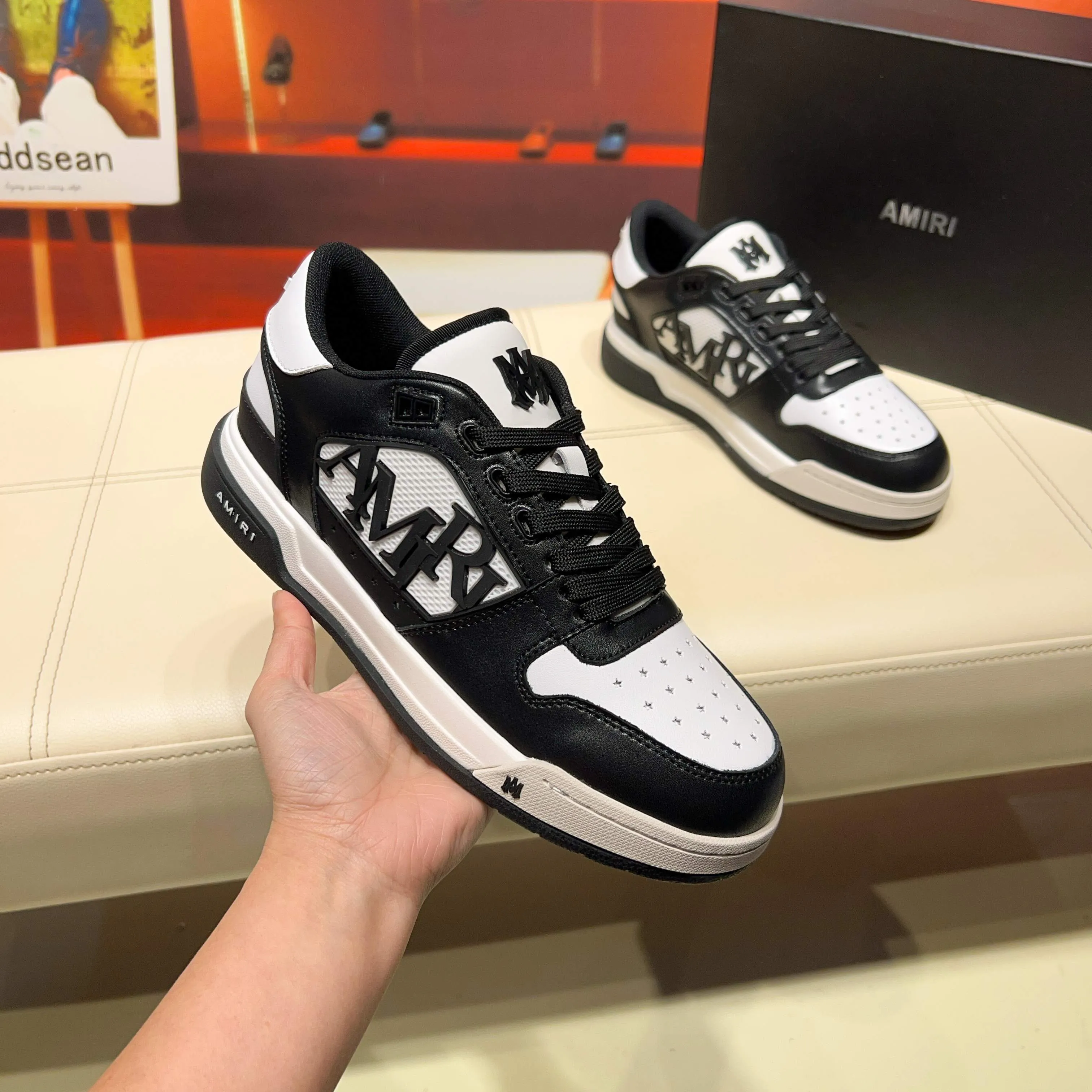 Men's men's shoes 💰500 [New style] 🌲🌲 Amiri - New Amiri trendy shoes, low-top casual sports shoes, the same style as celebrities, made of selected cowhide stitching, original outsole, comfortable on the feet, high-end workmanship, welcome to buy Size: 39-45 (customized for 46)